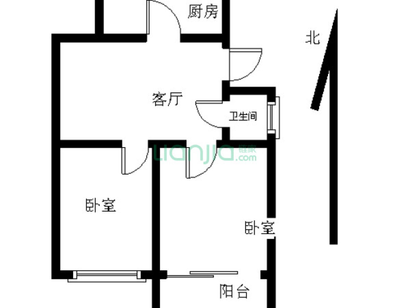 鼓楼区定淮门新河一村2室1厅户型图